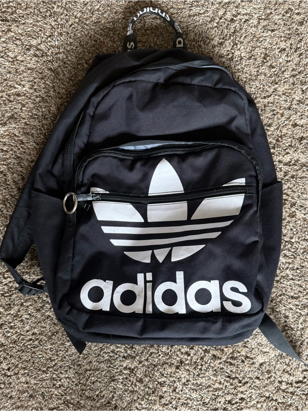 ADIDAS Originals Trefoil Logo Black Backpack School Gym Travel 15x17x7